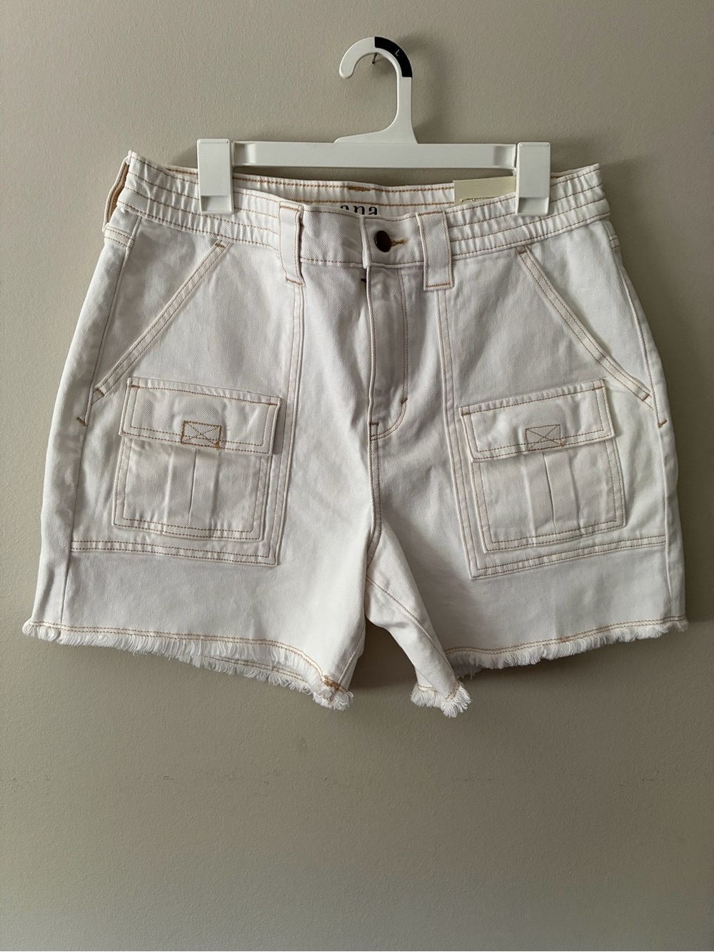 A.N.A High‑Rise Midi Shorts – White Denim– Size 12 – NWT - Picture 5 of 11